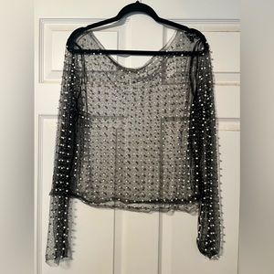 Davi and Dani Black Pearl See-Through Top